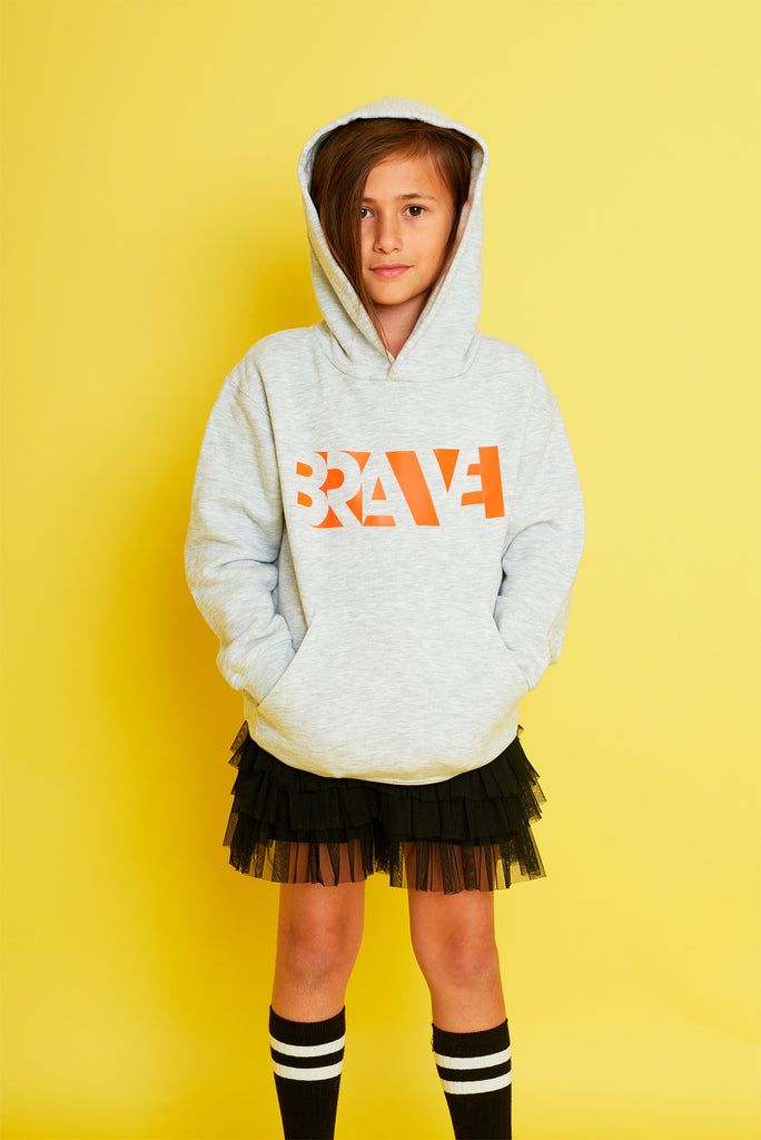 Brave (Orange) Grey Hoodie