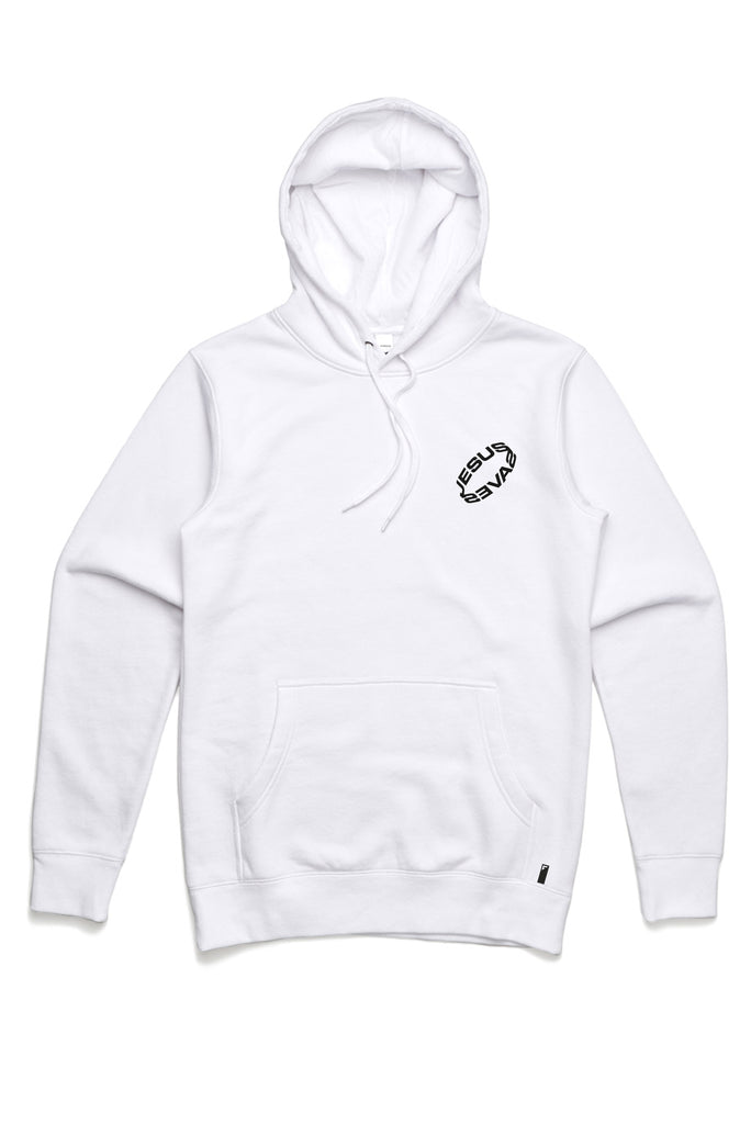 Jesus Saves Unisex Hoodie (White)