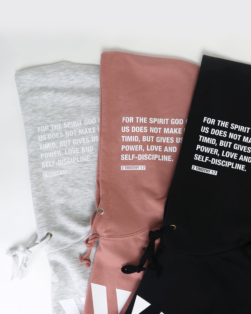 Brave Unisex Scripture Hoodie (Heather Grey)