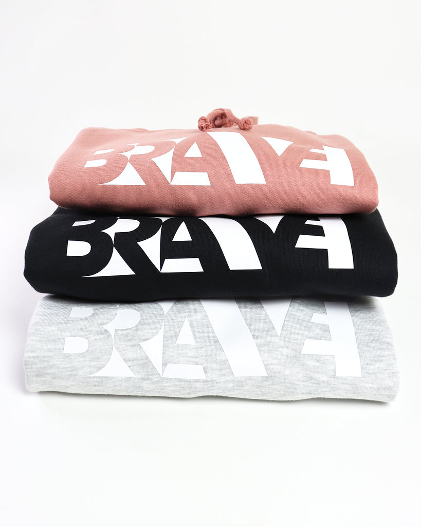 Brave Unisex Scripture Hoodie (Heather Grey)