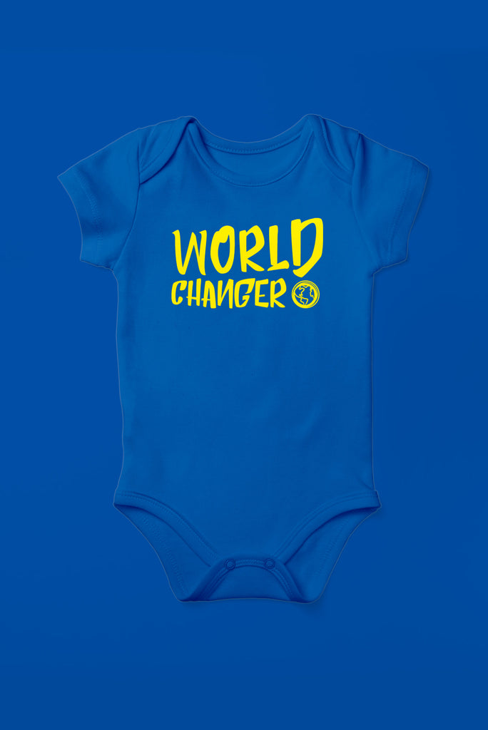 World Changer Royal Blue Babygrow (Short Sleeve)
