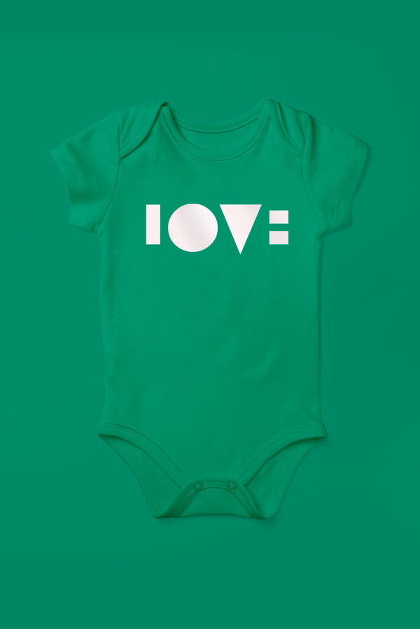 Love Kelly Green Babygrow (Short Sleeve)