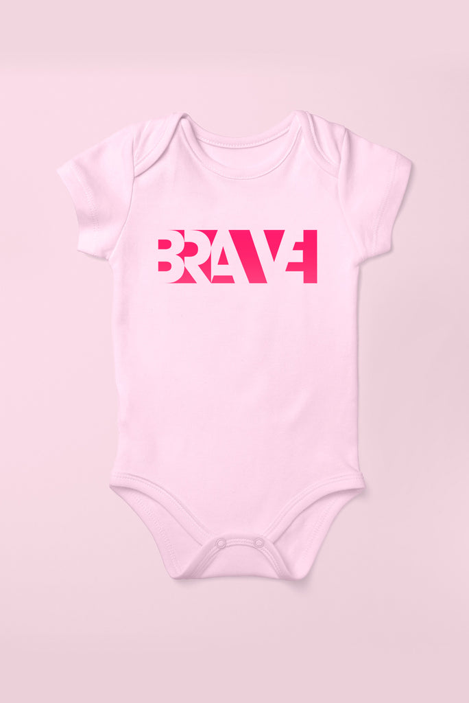 Brave Cotton Pink Babygrow (Short Sleeve)