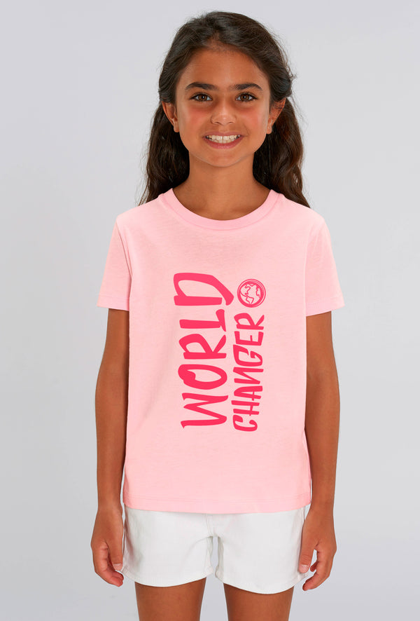 World Changer Cotton Pink Kids T-shirt